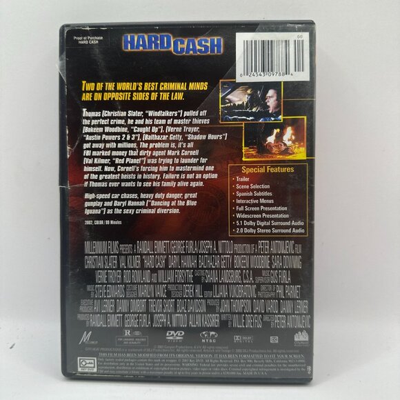 Hard Cash DVD Movie Starring Christian Slater Val Kilmer Action/Thriller - Picture 2 of 3